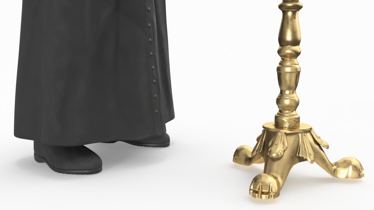 3D Priest with Church Candlestick Stand