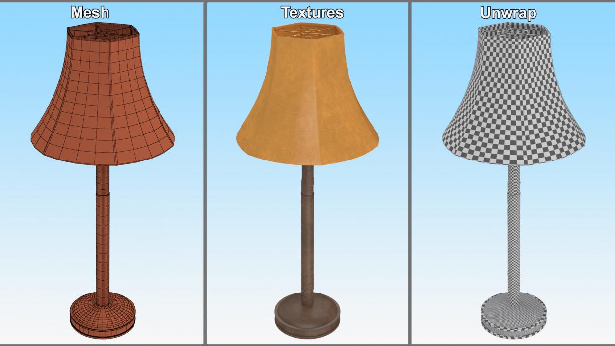 Brown Leather Table Lamp 3D model