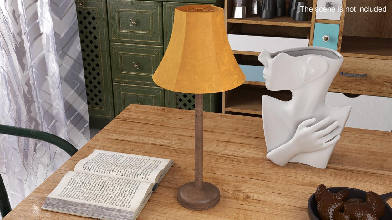 Brown Leather Table Lamp 3D model