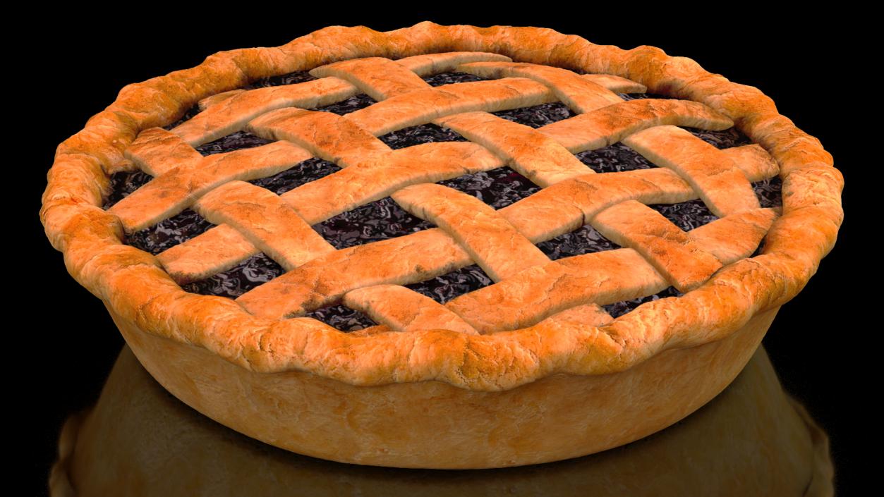 3D Blueberry Lattice Pie