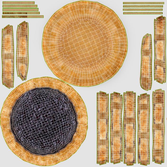 3D Blueberry Lattice Pie