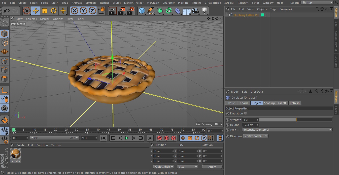 3D Blueberry Lattice Pie