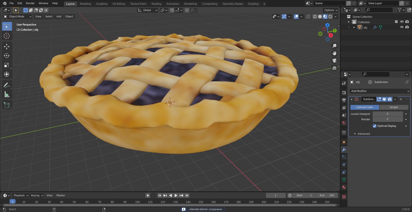 3D Blueberry Lattice Pie