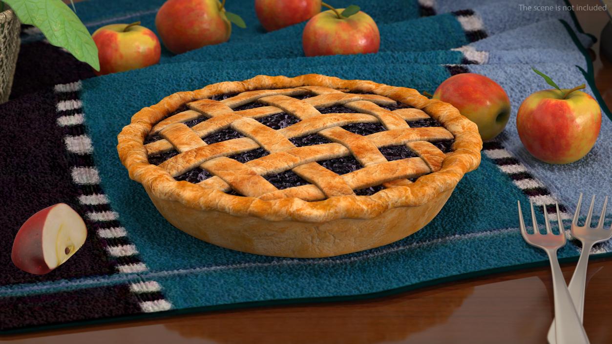 3D Blueberry Lattice Pie