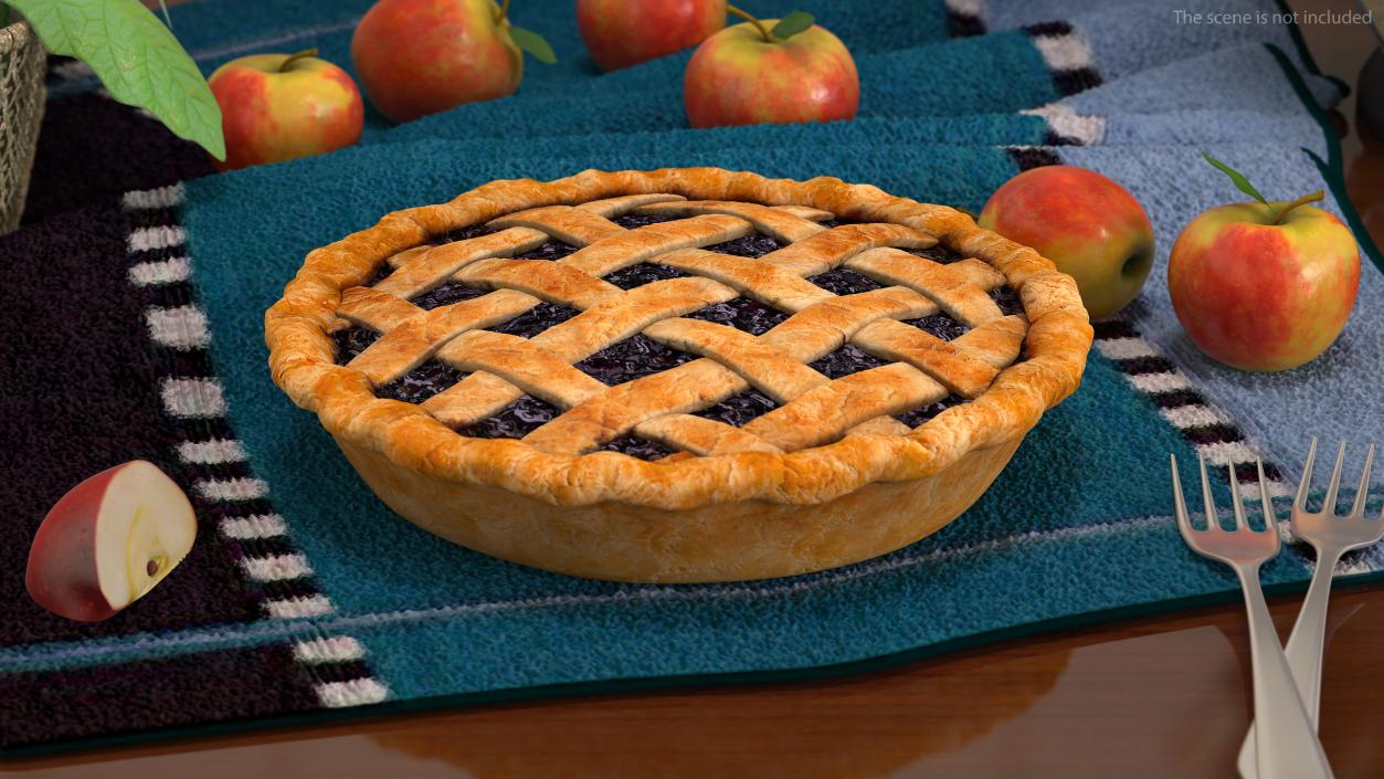 3D Blueberry Lattice Pie