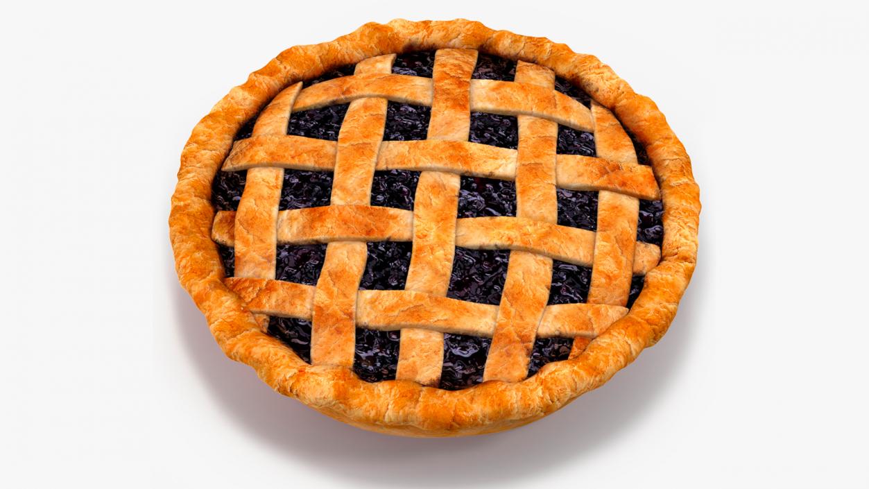 3D Blueberry Lattice Pie