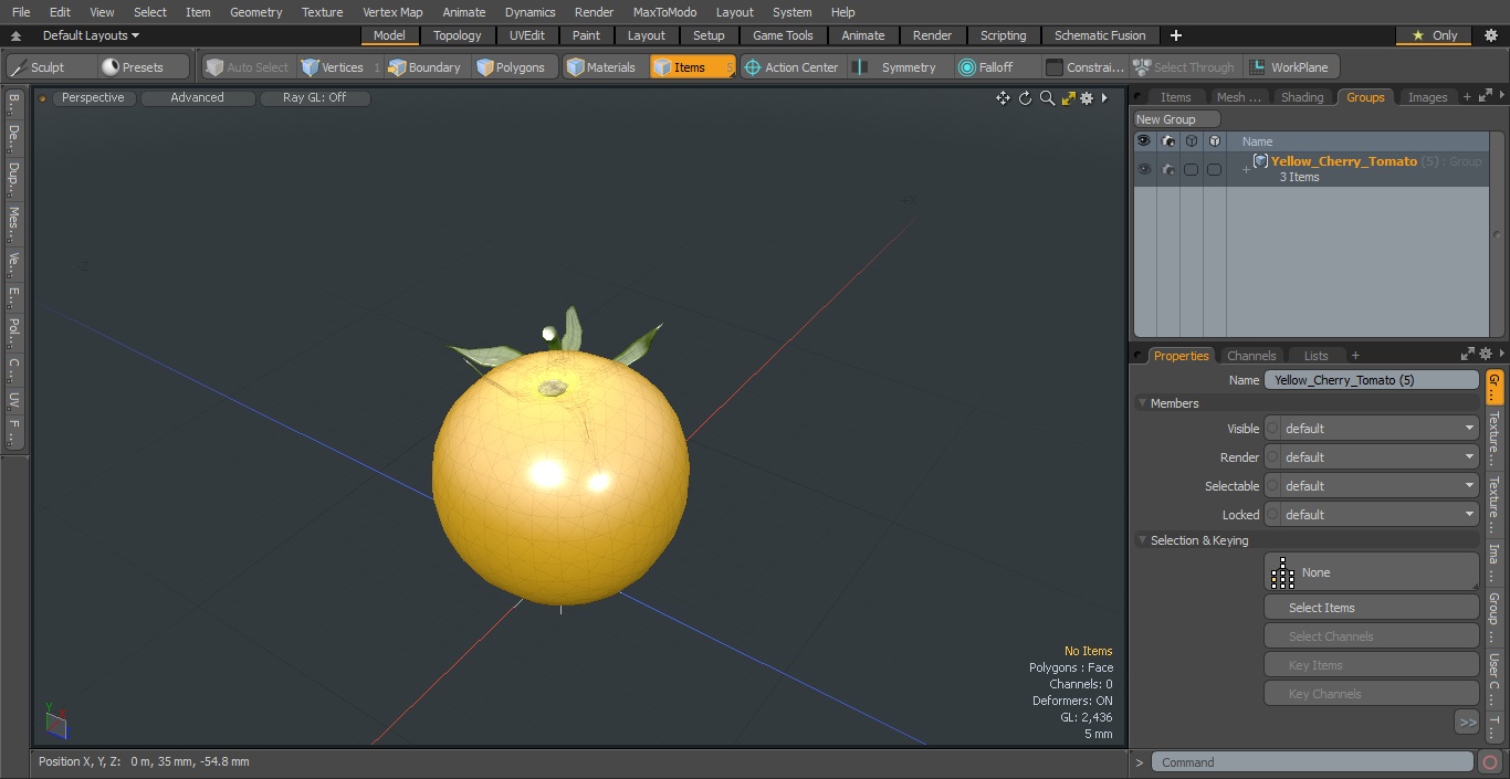 3D model Yellow Cherry Tomato