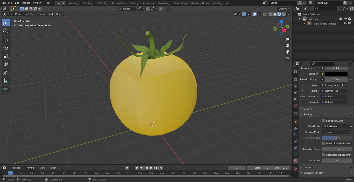 3D model Yellow Cherry Tomato