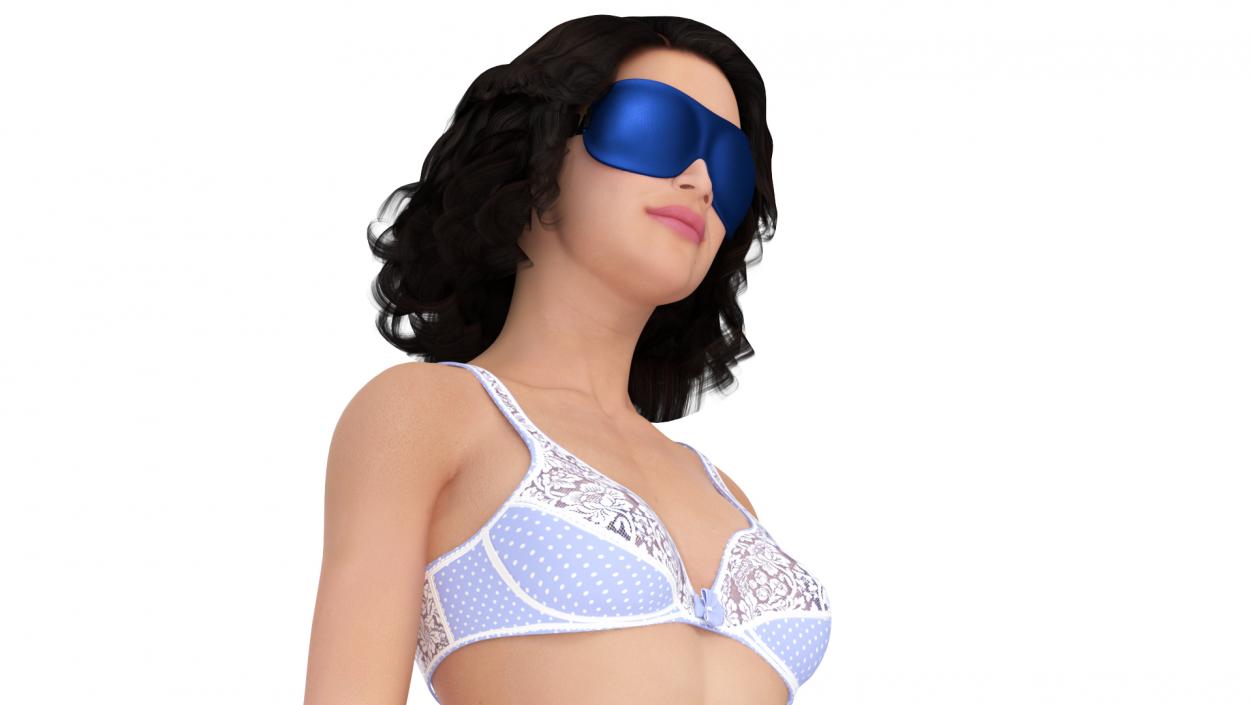 3D Woman with Sleep Mask Blue