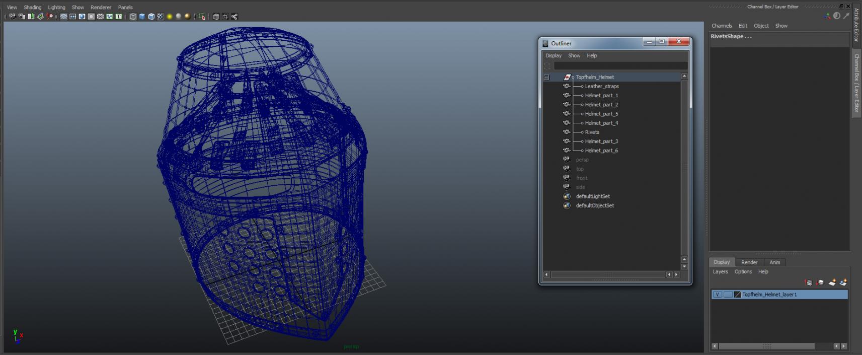 3D model Topfhelm Helmet