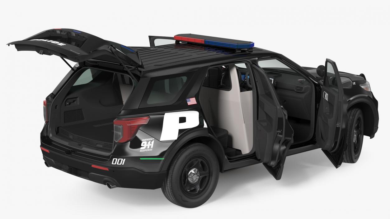 Ford Police Interceptor Utility Hybrid 2020 AWD Rigged 3D model