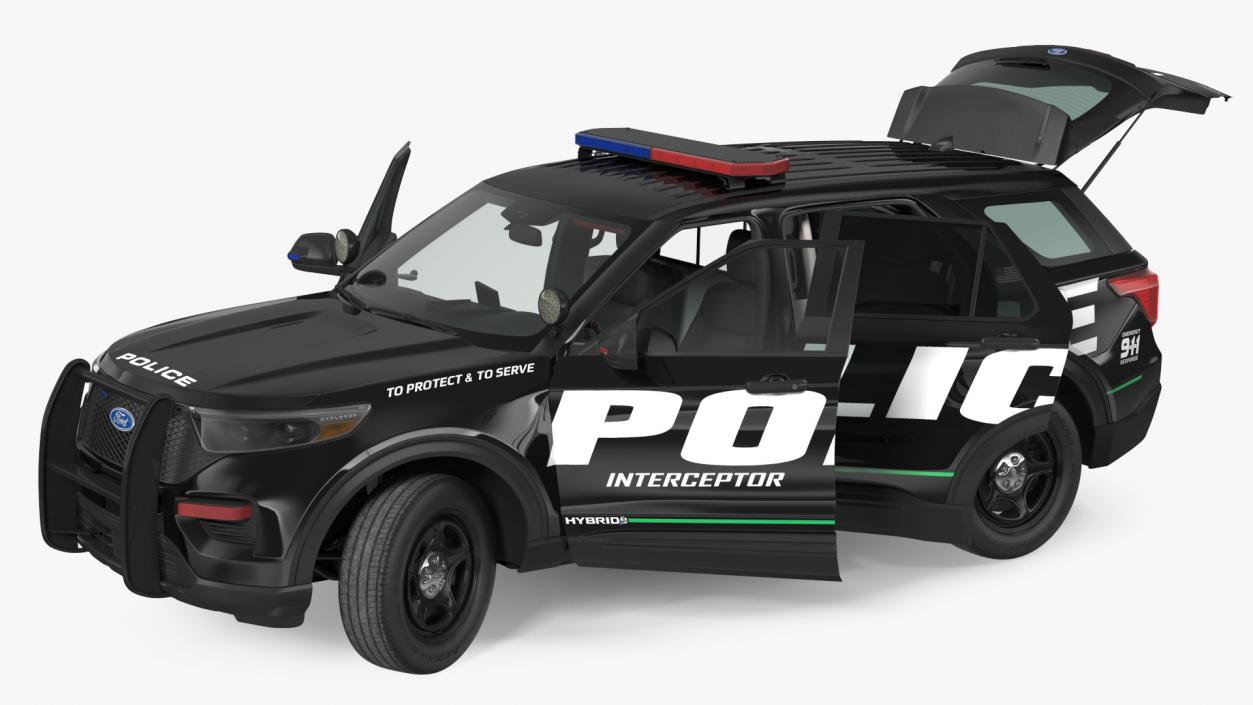 Ford Police Interceptor Utility Hybrid 2020 AWD Rigged 3D model