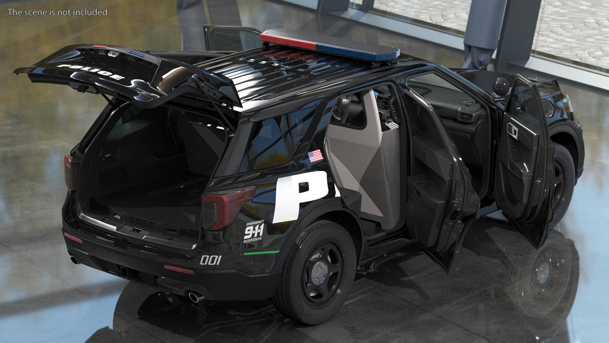 Ford Police Interceptor Utility Hybrid 2020 AWD Rigged 3D model