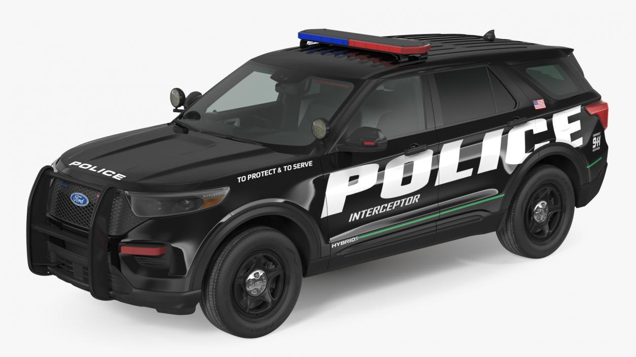 Ford Police Interceptor Utility Hybrid 2020 AWD Rigged 3D model