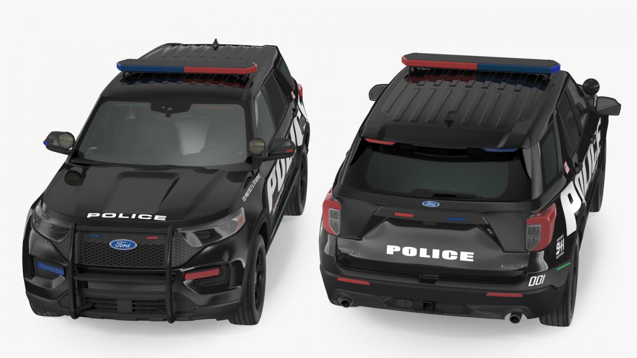 Ford Police Interceptor Utility Hybrid 2020 AWD Rigged 3D model