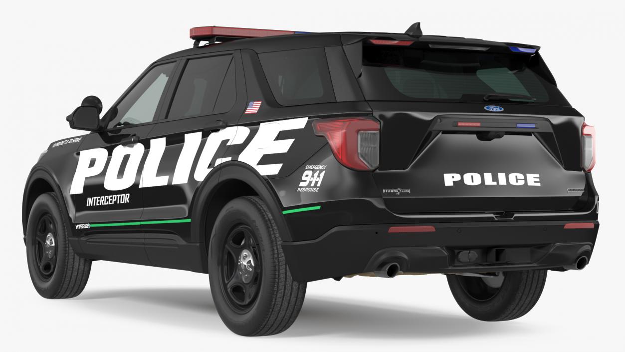 Ford Police Interceptor Utility Hybrid 2020 AWD Rigged 3D model