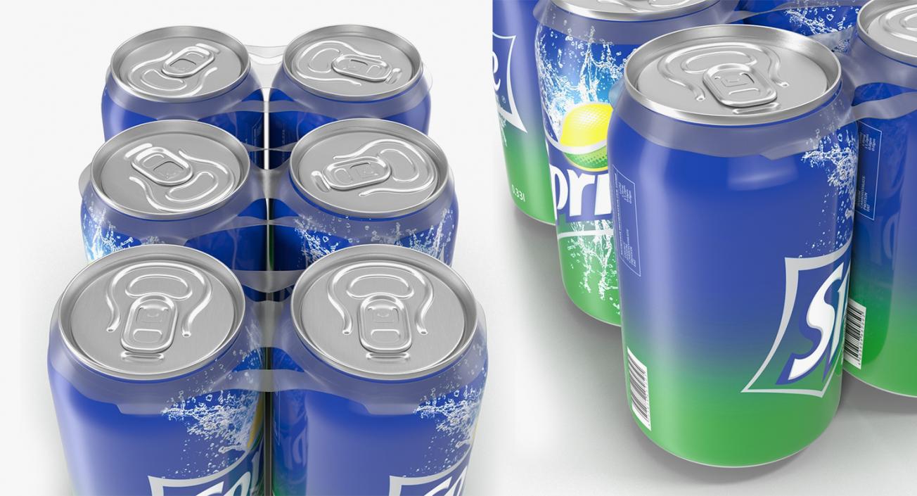 3D Sprite Bottles and Packages Collection model