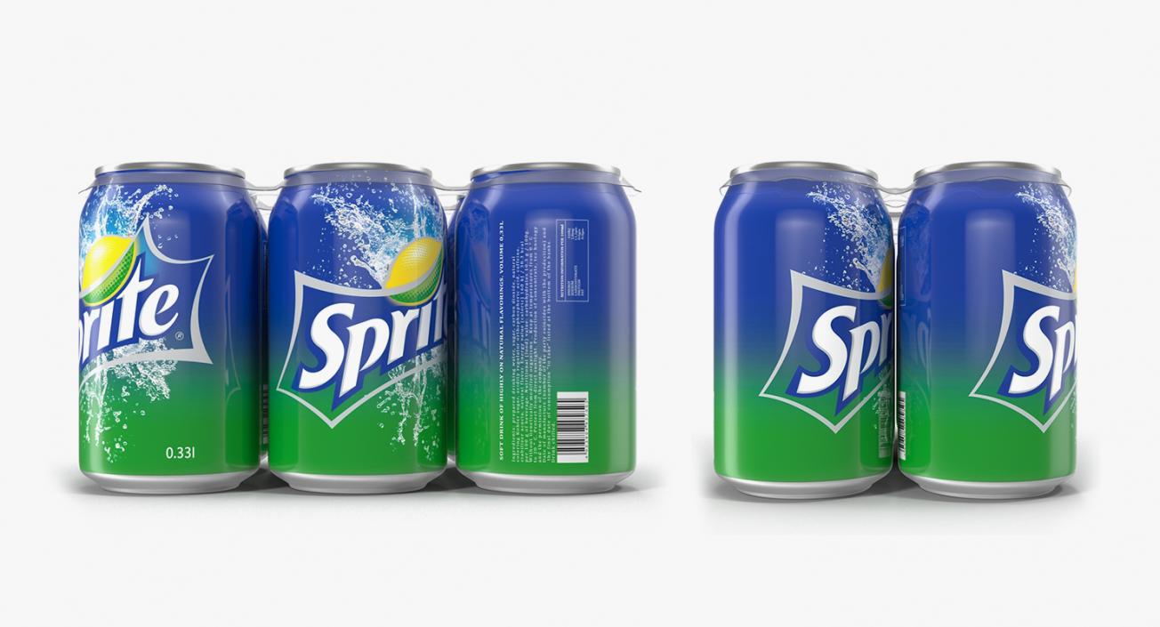 3D Sprite Bottles and Packages Collection model