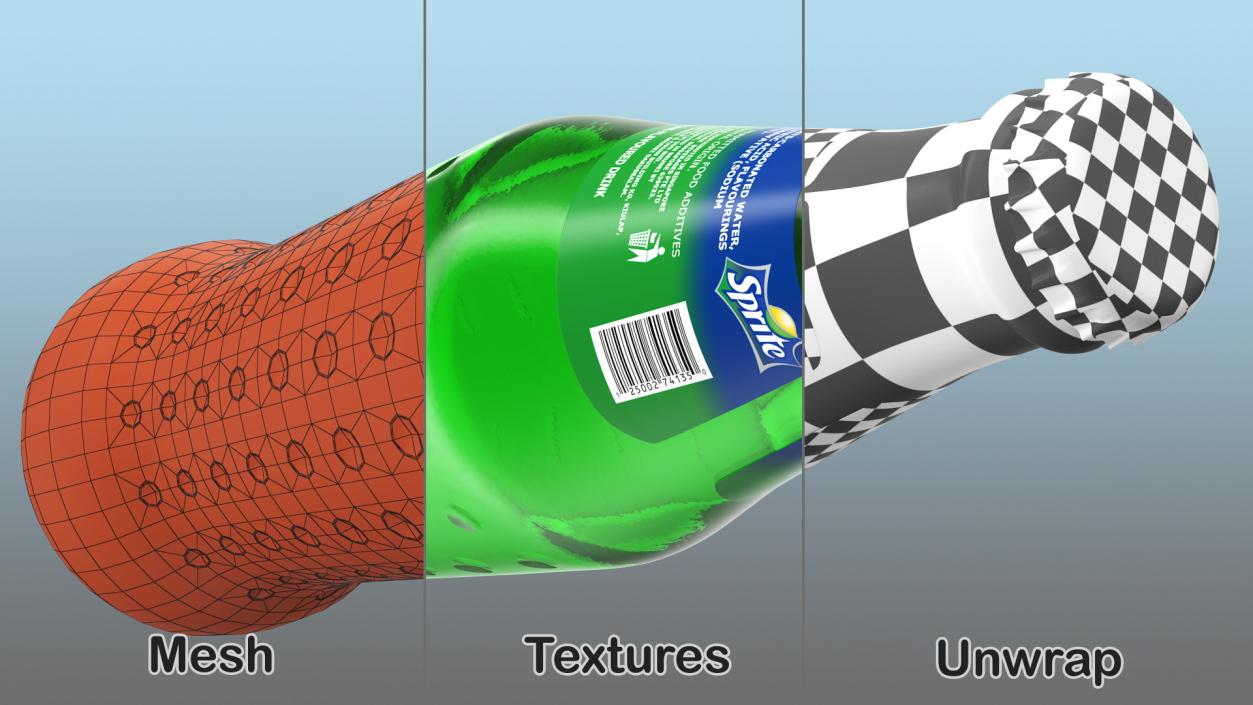 3D Sprite Bottles and Packages Collection model