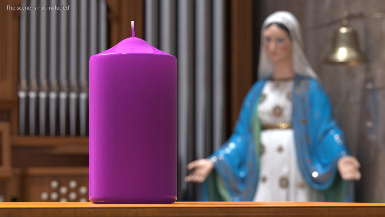 Dome Top Pillar Candle Purple 3D model