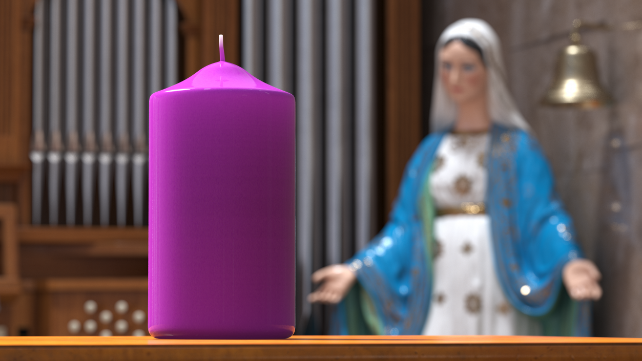 Dome Top Pillar Candle Purple 3D model