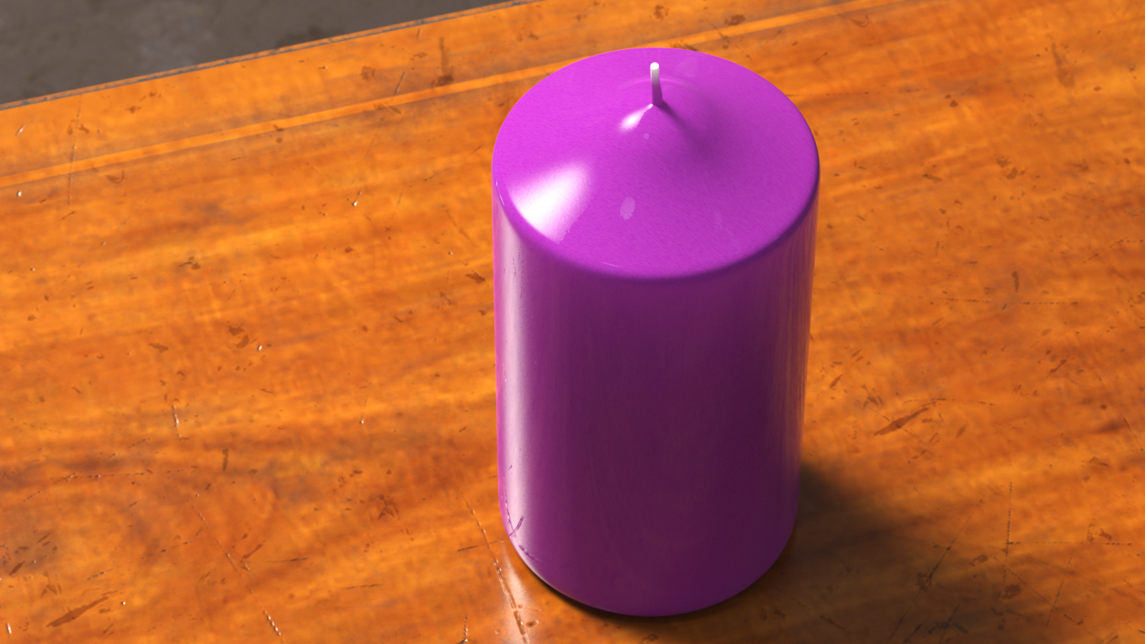 Dome Top Pillar Candle Purple 3D model