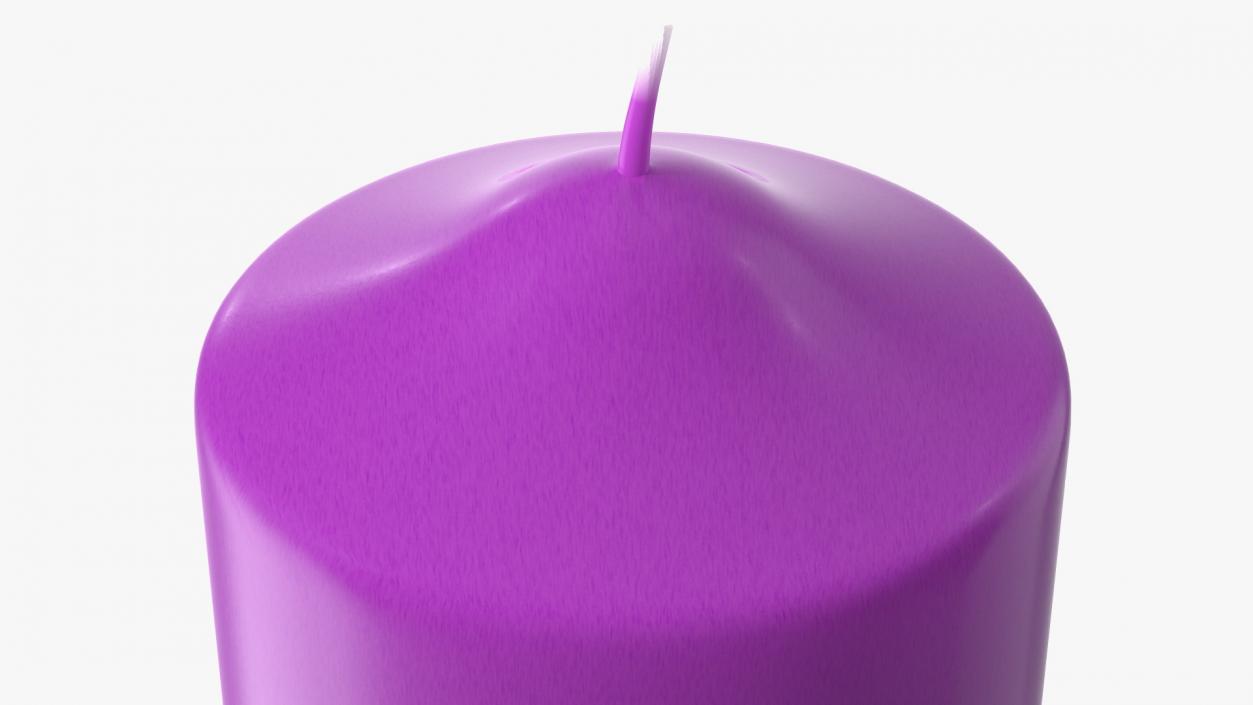 Dome Top Pillar Candle Purple 3D model