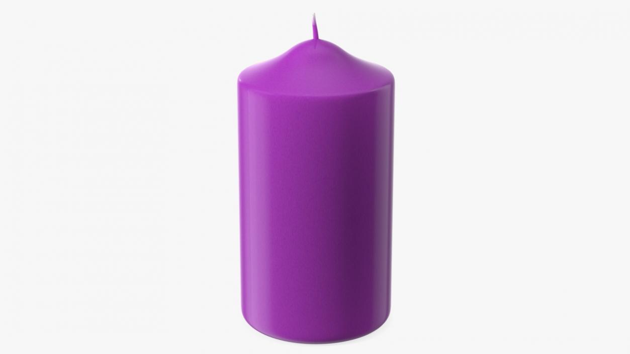 Dome Top Pillar Candle Purple 3D model