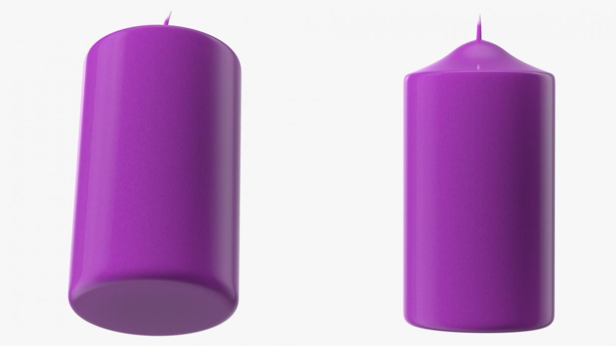 Dome Top Pillar Candle Purple 3D model