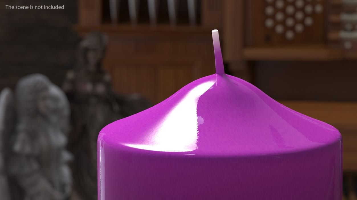 Dome Top Pillar Candle Purple 3D model