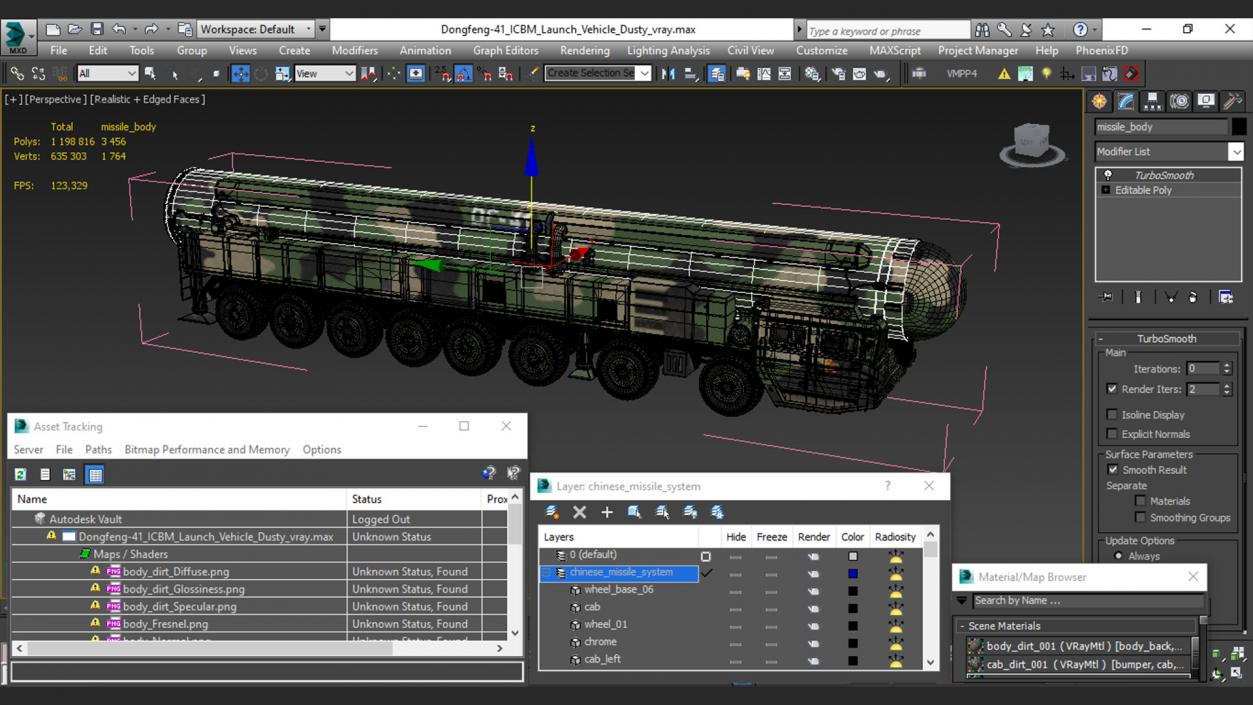 3D Dongfeng-41 ICBM Launch Vehicle