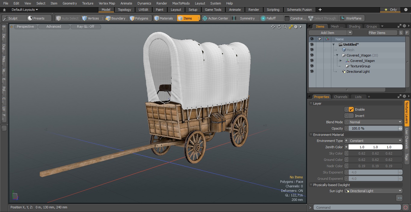 3D Covered Wagon model