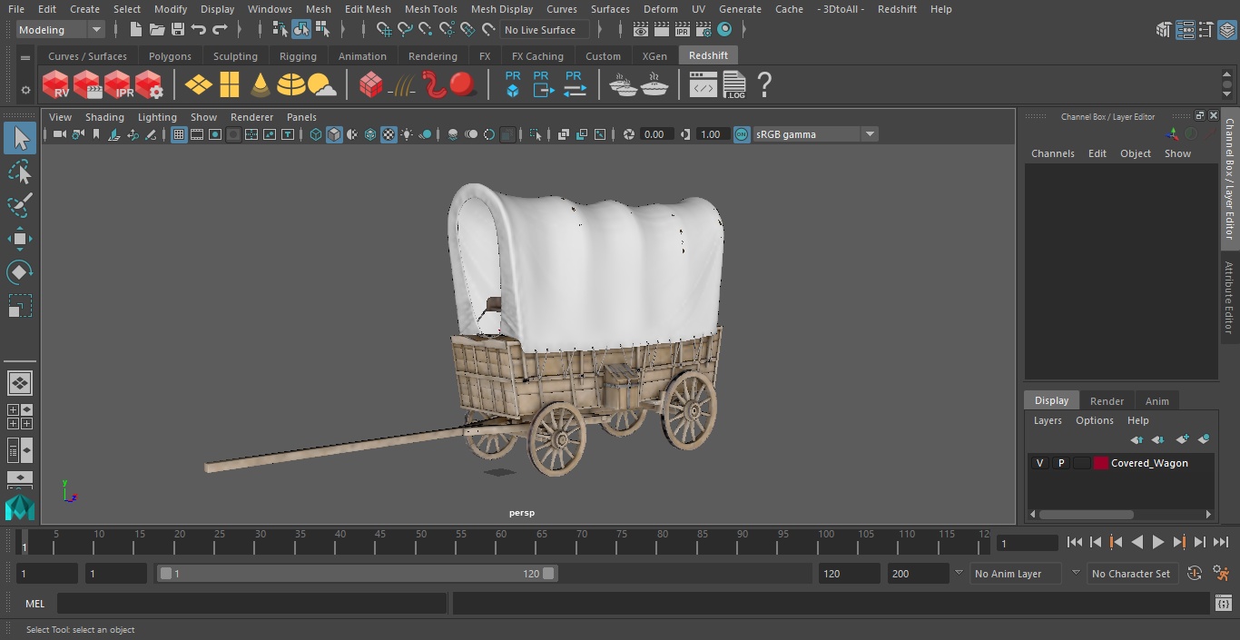 3D Covered Wagon model