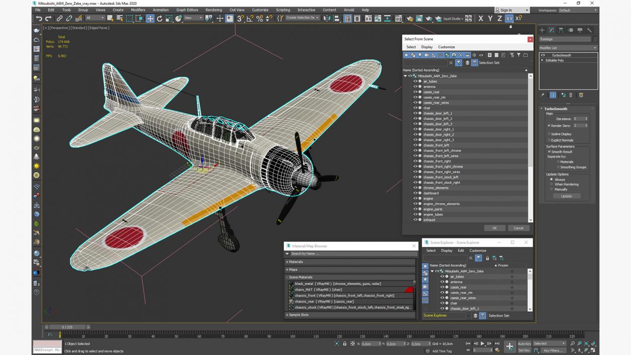 Mitsubishi A6M Zero Zeke 3D model