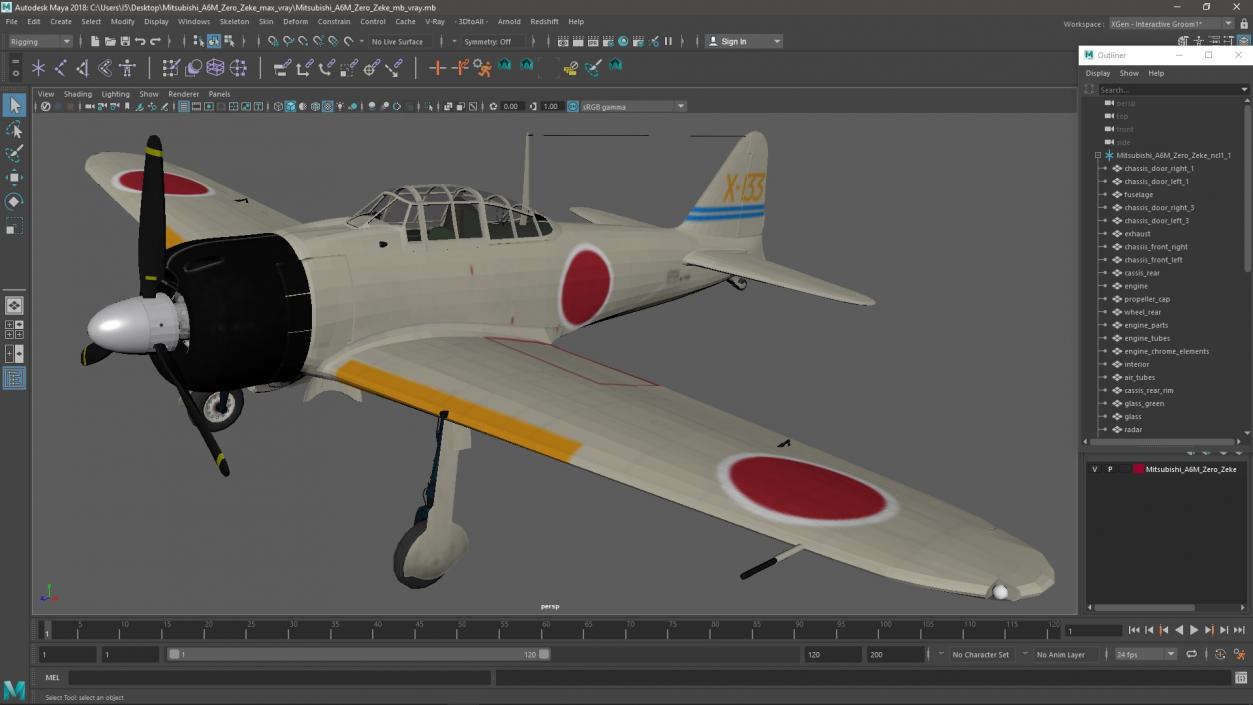 Mitsubishi A6M Zero Zeke 3D model