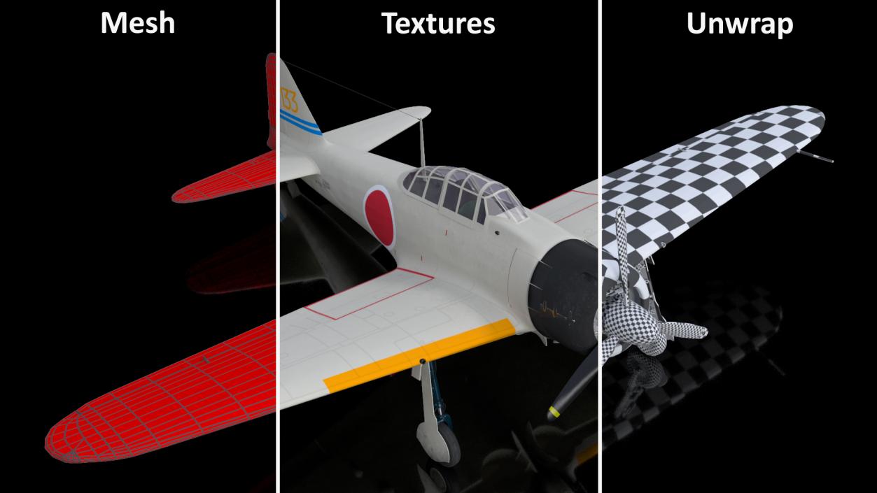 Mitsubishi A6M Zero Zeke 3D model