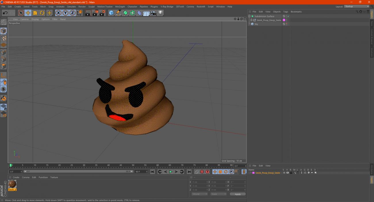 Smirk Poop Emoji Smile 3D