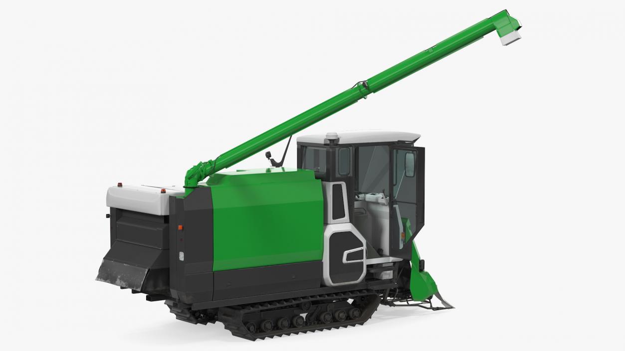 Rice Combine Harvester Rigged 3D model