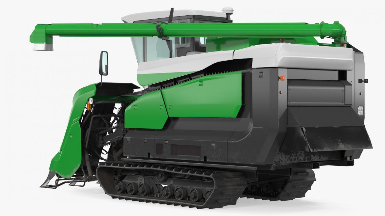 Rice Combine Harvester Rigged 3D model