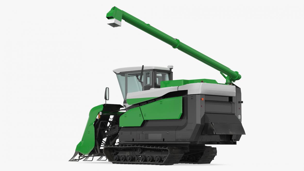 Rice Combine Harvester Rigged 3D model