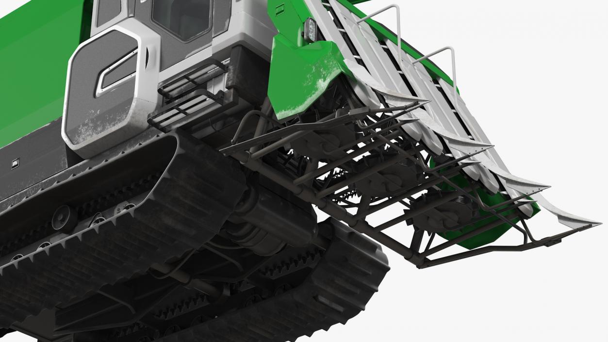 Rice Combine Harvester Rigged 3D model