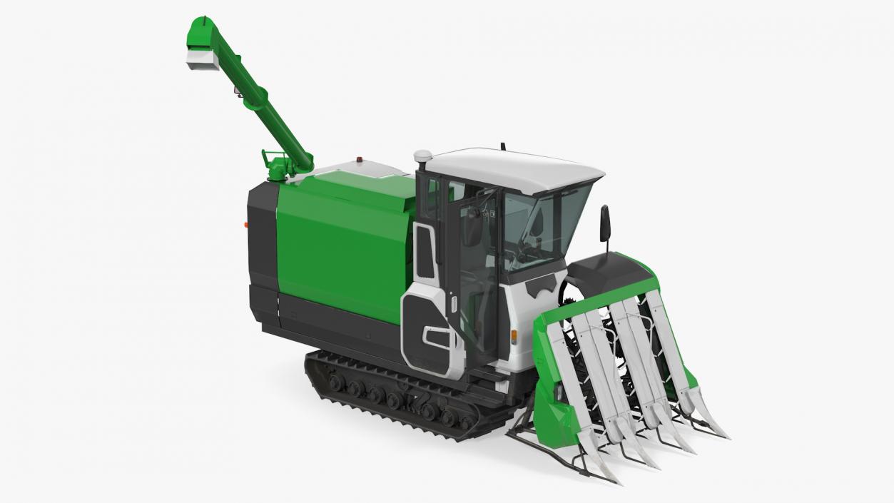 Rice Combine Harvester Rigged 3D model