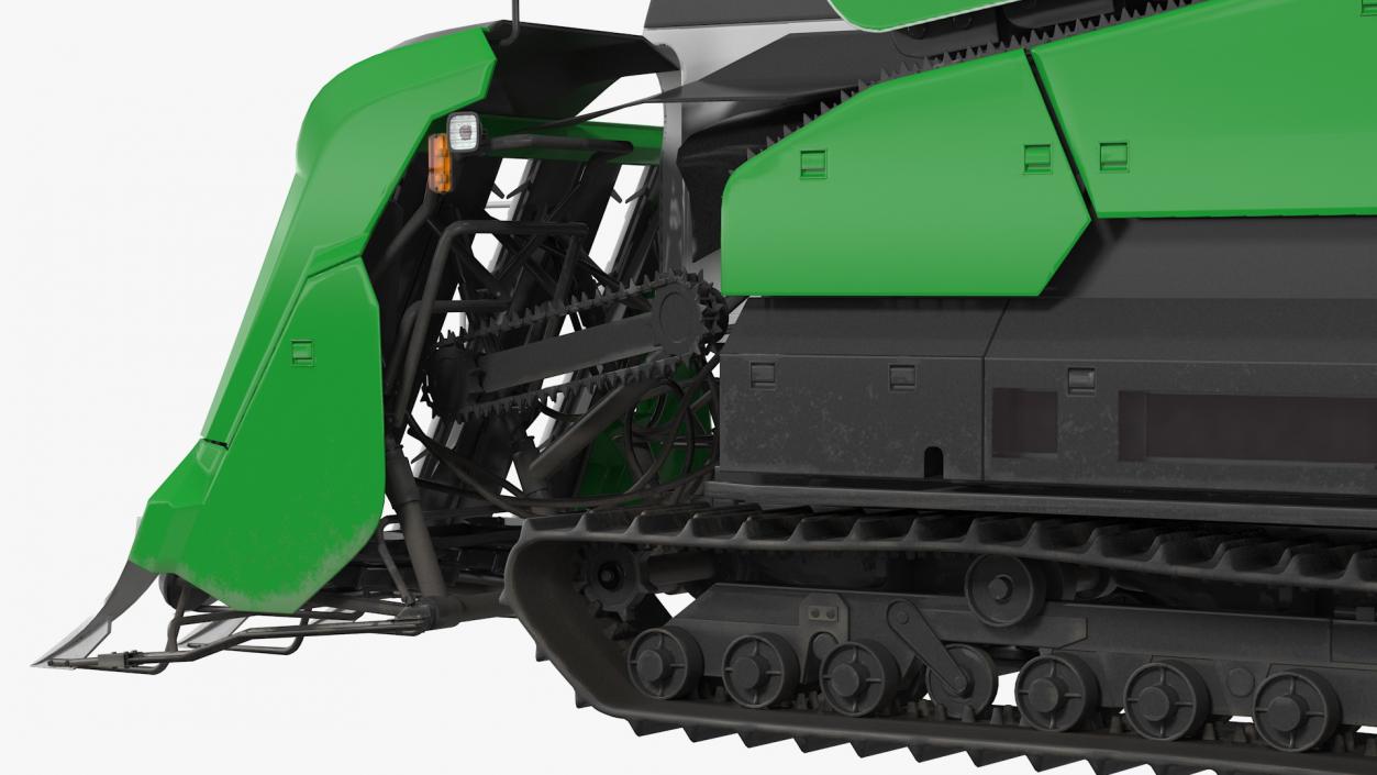 Rice Combine Harvester Rigged 3D model