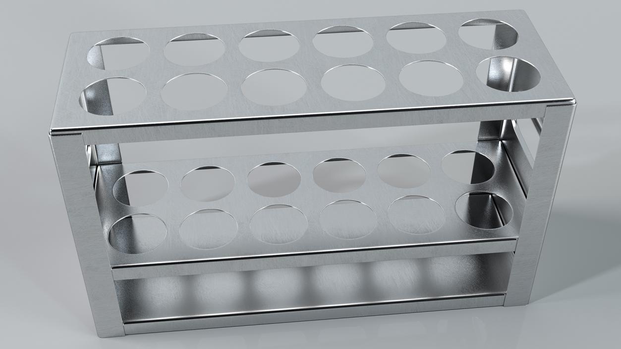 3D model Stainless Steel Test Tube Rack