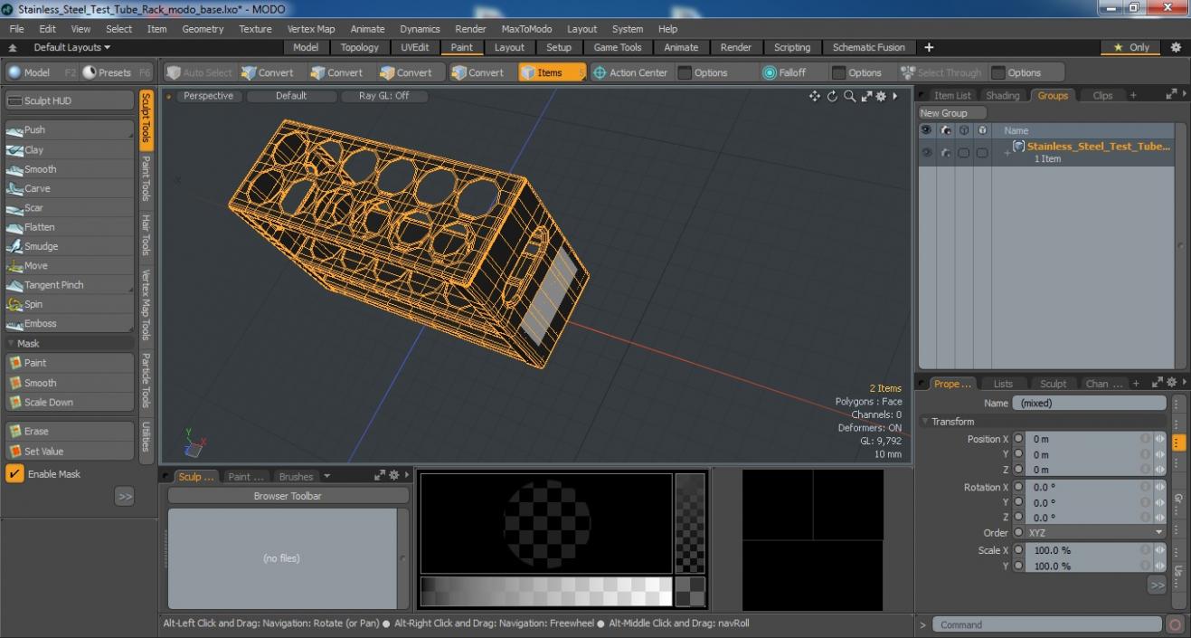 3D model Stainless Steel Test Tube Rack