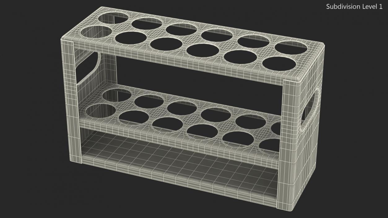 3D model Stainless Steel Test Tube Rack