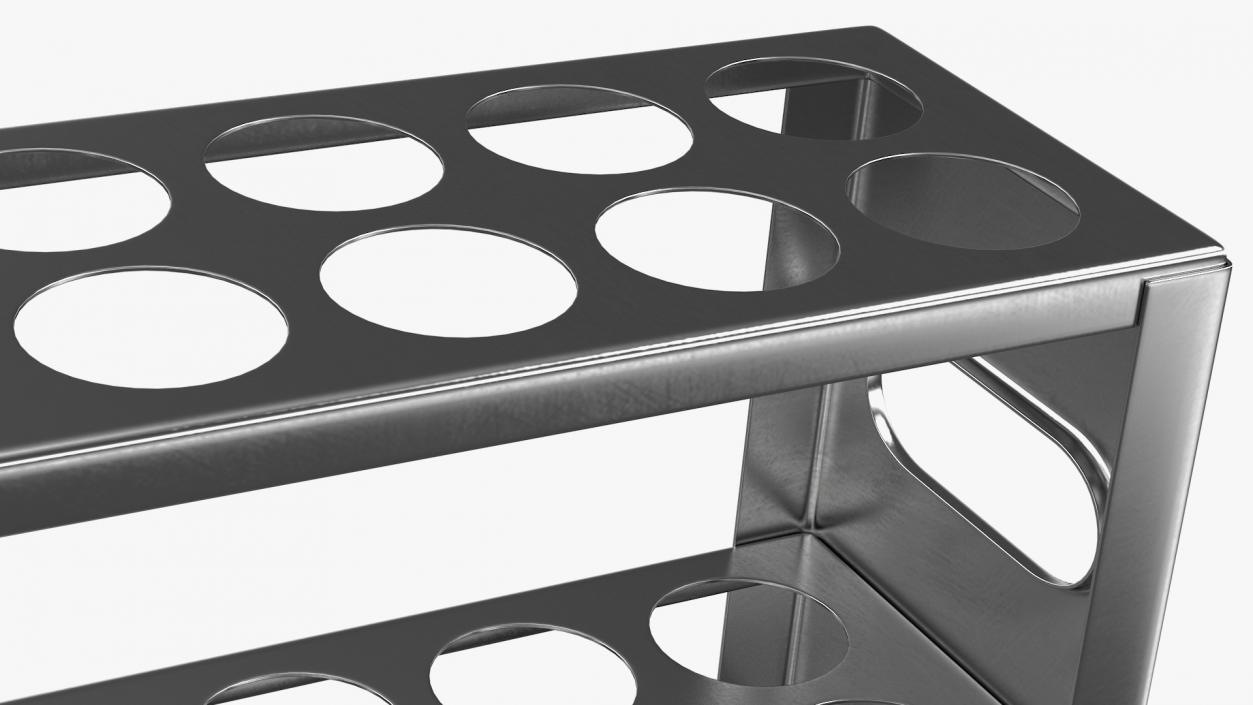 3D model Stainless Steel Test Tube Rack