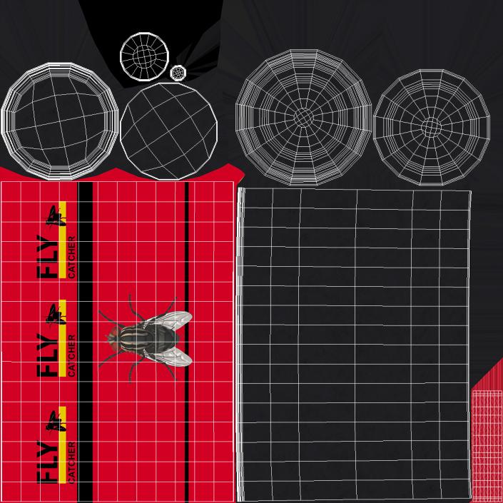 3D Fly Strips Catchers Closed and Opened Collection model