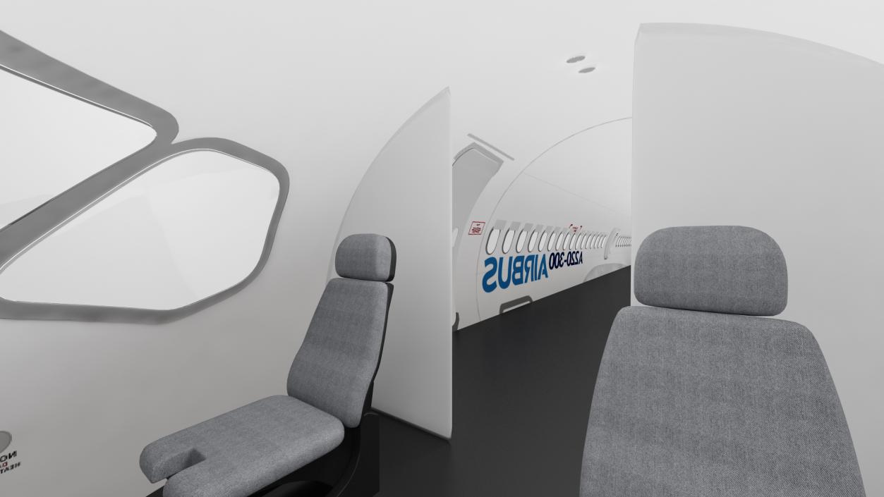 3D Airbus A220 300 Simple Interior