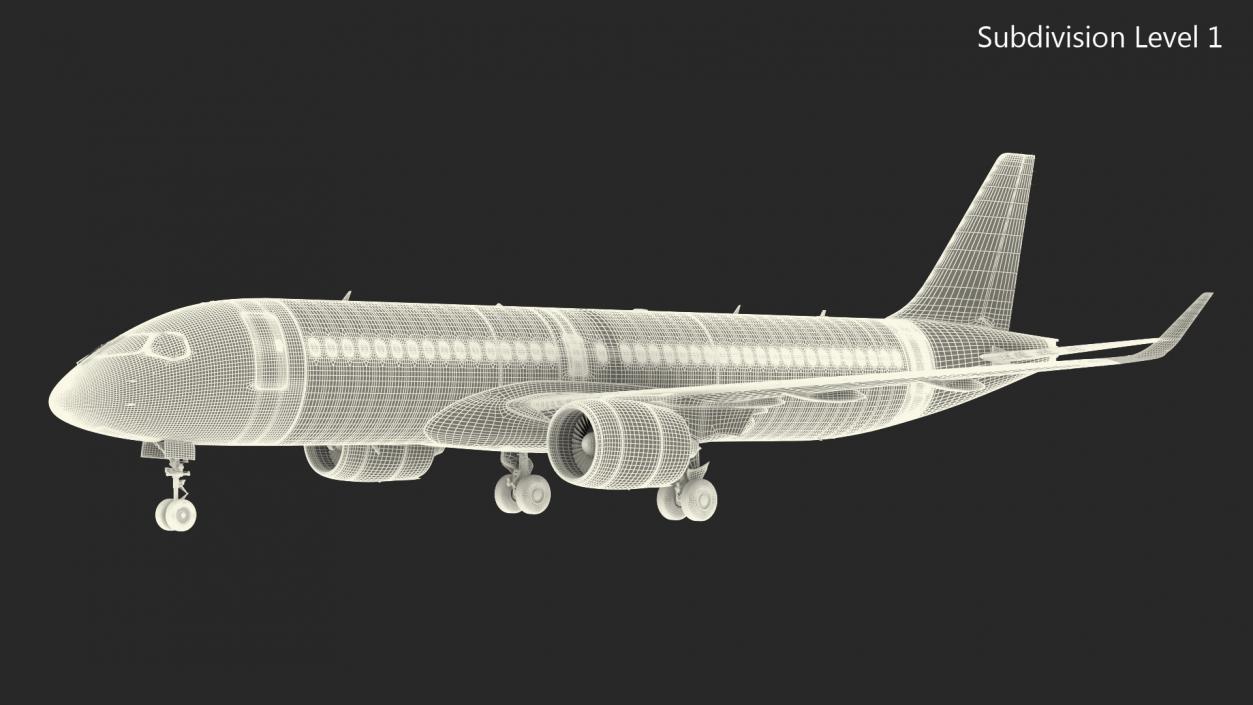 3D Airbus A220 300 Simple Interior